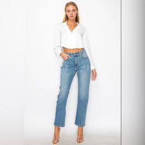 Tummy Control High Rise Straight Leg Jeans